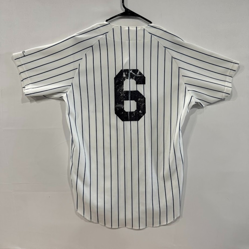 Vintage New York Yankees Jersey Men's M White Pinstripe Wilson MLB Made In USA - Picture 2 of 5